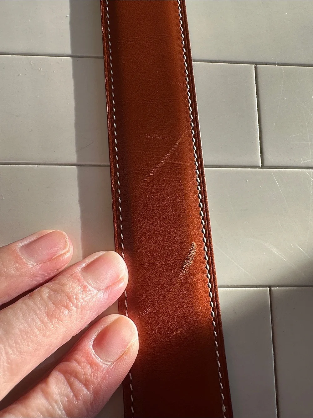 HERMES 32mm Martelée H Buckle and Reversible Belt (Brown/Black, Size 80)